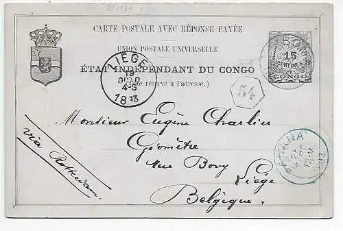 Congo belge 1893, Boma vers Liège via Banana