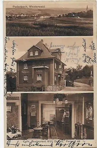 Ansichtskarte Puderbach/Westerwald, Bahnpost Limburg 1932