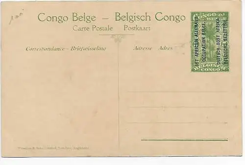 Ansichtskarte Belgisch Kongo, Besetzung DOA, 1920: Colonne de porteurs