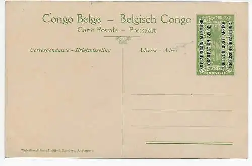 Ansichtskarte Belgisch Kongo, Besetzung DOA, 1920: Entrée d'un Village Watuzi