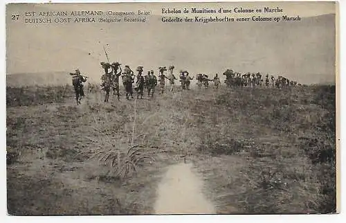 Ansichtskarte Belgisch Kongo, Besetzung DOA, 1920: Echelon de Munitions