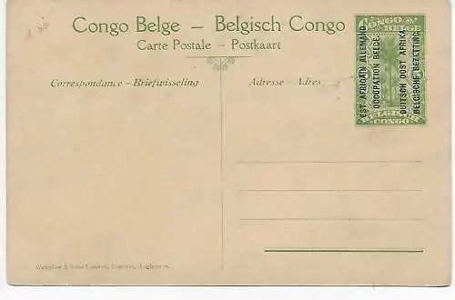 Carte visuelle Congo belge: Instrumentation DOA 1920 Positions Allemandes Kissegnies