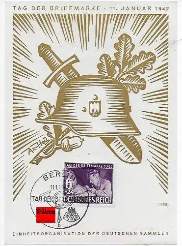 Tag der Briefmarke 1942 auf Sonderkarte mit Stempel Berlin