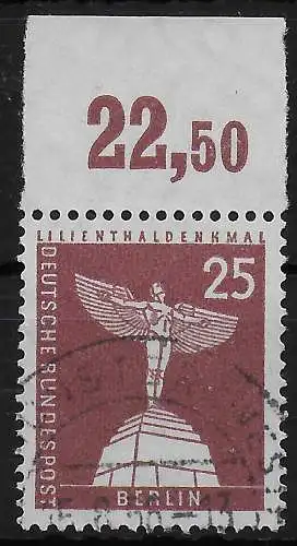 Berlin: MiNr. 147, Oberrand, gestempelt