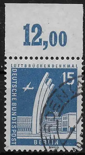Berlin: MiNr. 145, Oberrand, gestempelt
