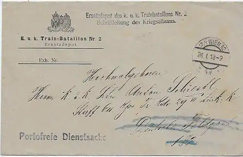 Feldpost Ersatzdepot Schriftleitung Kriegsalbum 1918 von Wien an Feldpost Dtschl