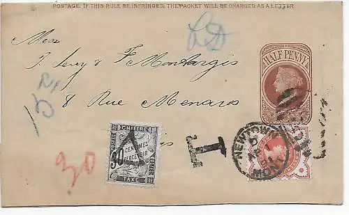 Mont Newtown 1891 to Paris, Taxe