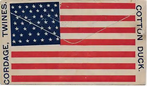États-Unis avec drapeau arrière, Lion Mills - Lions - Philatelphie/PA 1898