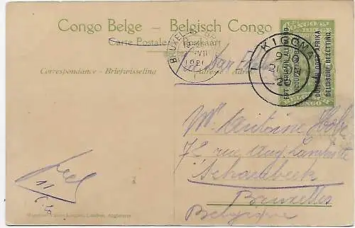 Carte visuelle Congo belge: Instrumentation DOA 1920 Kigoma, Force Publique