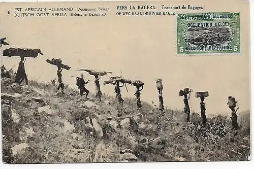 Ansichtskarte Belgisch Kongo Besetzung DOA 1920 Kigoma Vers la Kagera