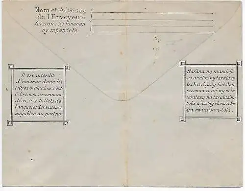 Blankoumschlag Madagaskar