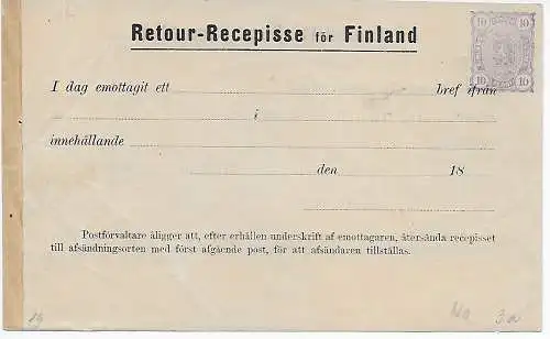 Retour-Recepisse för Finland