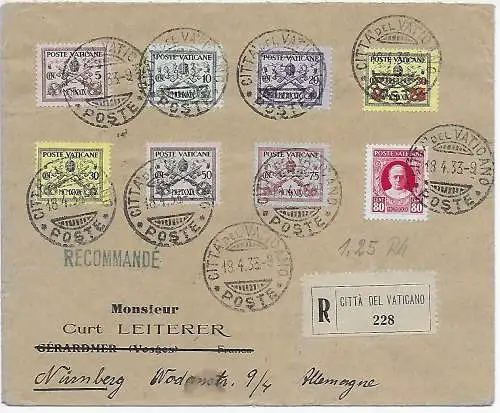 Enregistrer Vaticano 1933 à Nuremberg