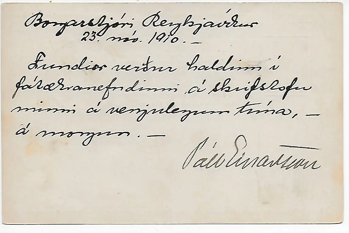 Postkarte Reykjavik 1910