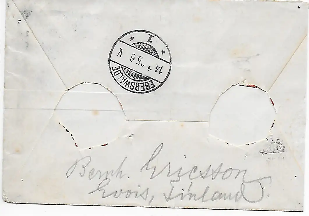 Einschreiben Finnland nach Eberswalde 1895