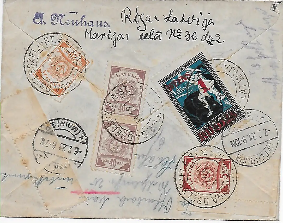 Riga Einschreiben 1921 nach Offenbach