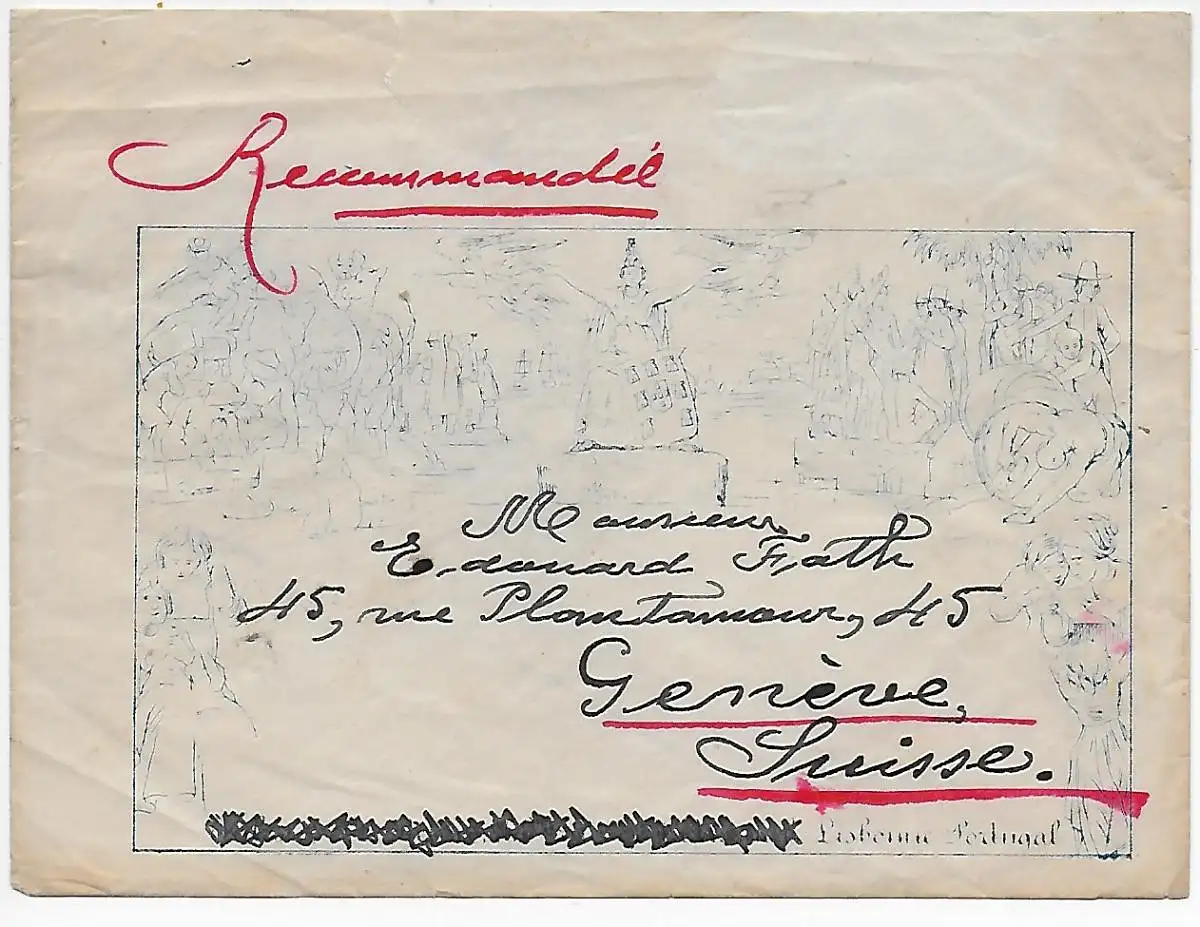 Lisboa 1921, Einschreiben nach Genf/CH