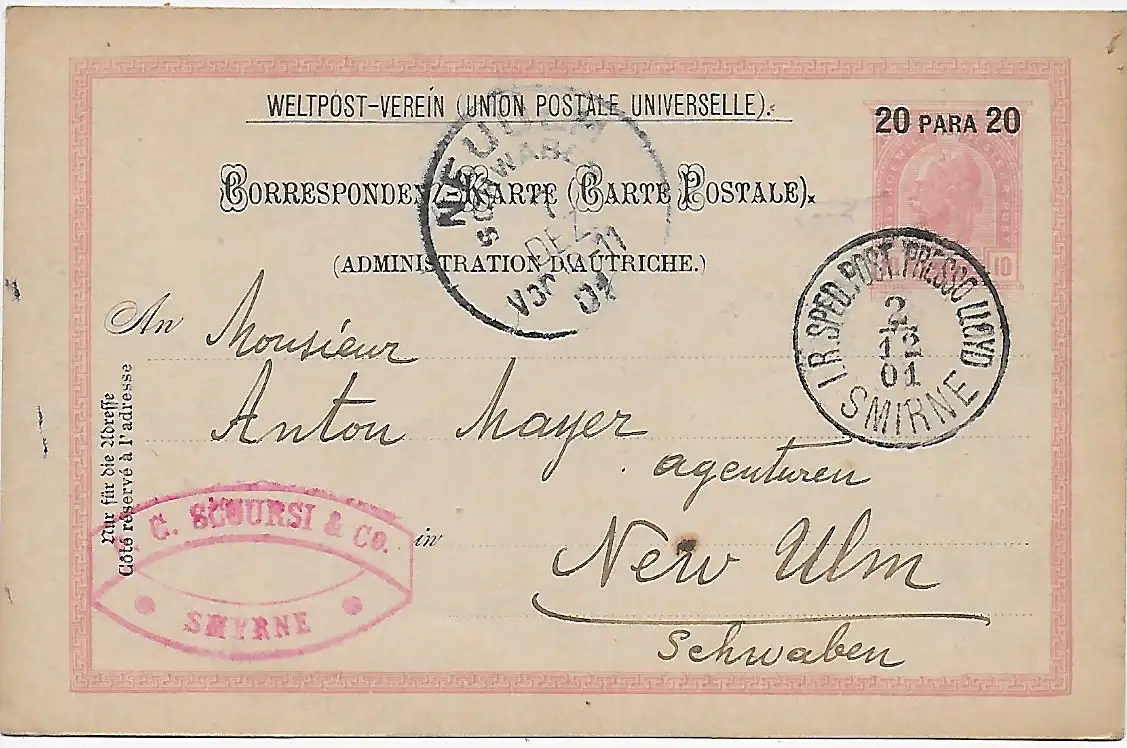 1901 vers New-Ulm, Levante