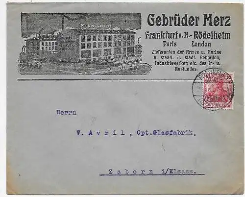 Francfort-Rödelheim, fournisseur de l'armée et marine à Zabern, 1913