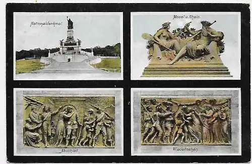 Ansichtskarte Nationaldenkmal Niederwald, 1908