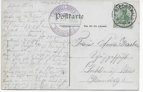 Ansichtskarte Nationaldenkmal Niederwald, 1908