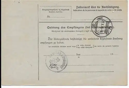 Carte de colis Librairie Leipzig 1916 après Zoug sur Lindau, Zollamt. examiné