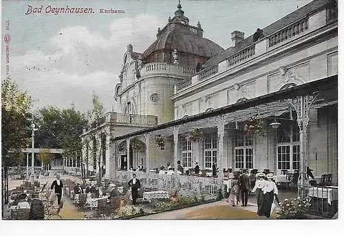 Carte de vue Bad Oeynhausen, Bahnpost Cpln/Rhein vers Hanovre, 1911