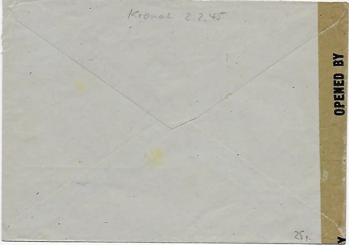 Darmstadt / Kronach 2.2.45, usine de semelles à AOK, censure militaire, surroller