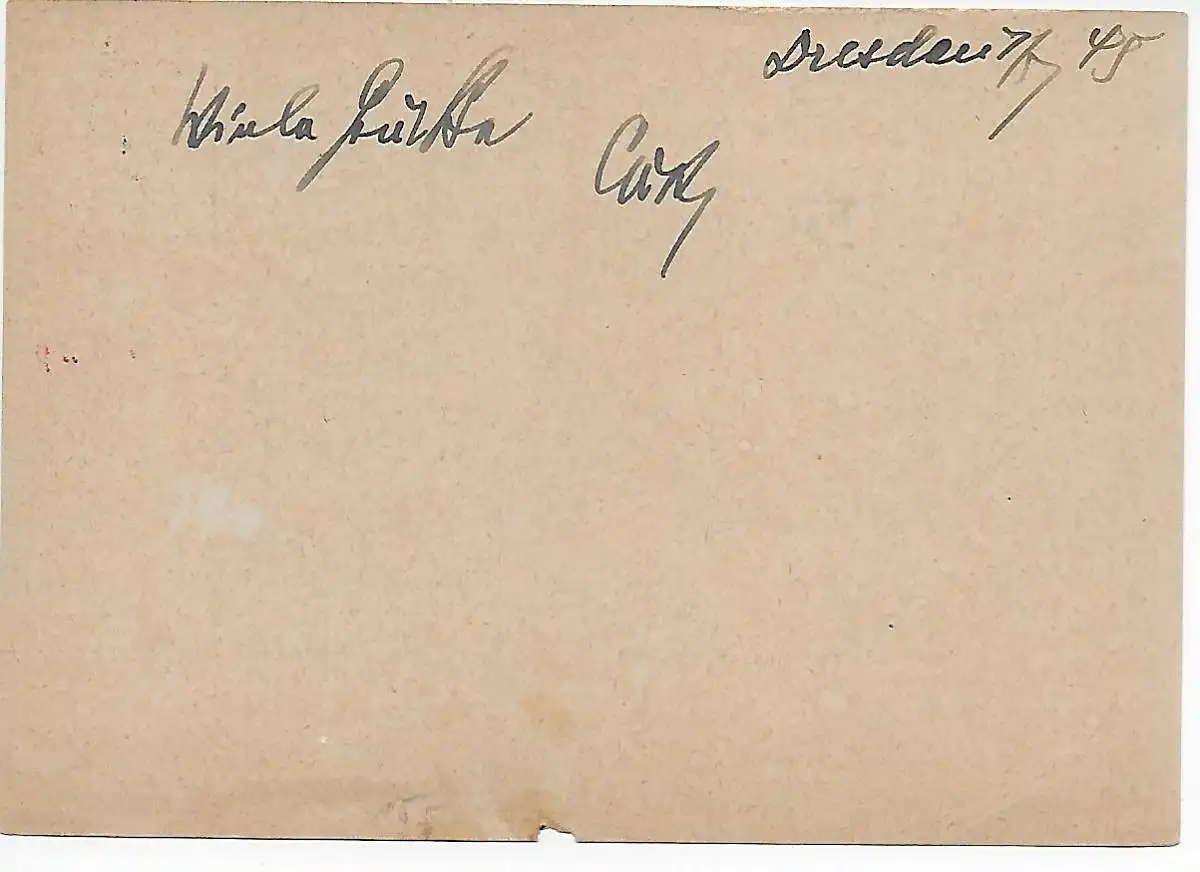 Dresde-Blabewitz 3.7.45 selon Desden, frais payés