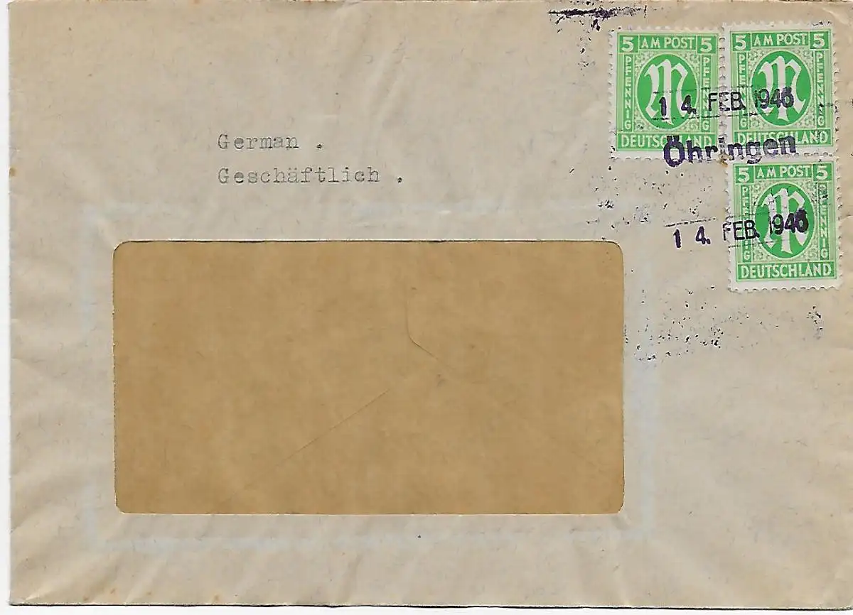 Lettre d'Öhringen, 1946, oeillets arrière, roses, culture des œillets Hohenloher