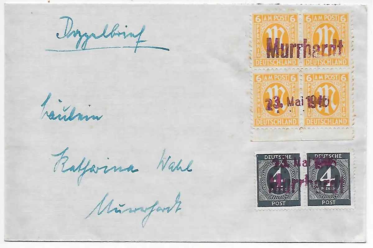 Murrhardt, 1946 auf Doppelbrief
