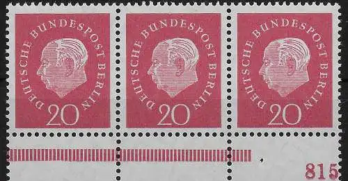 Berlin: MiNr. 184v, Unterrand, postfrisch **, Teil-HAN