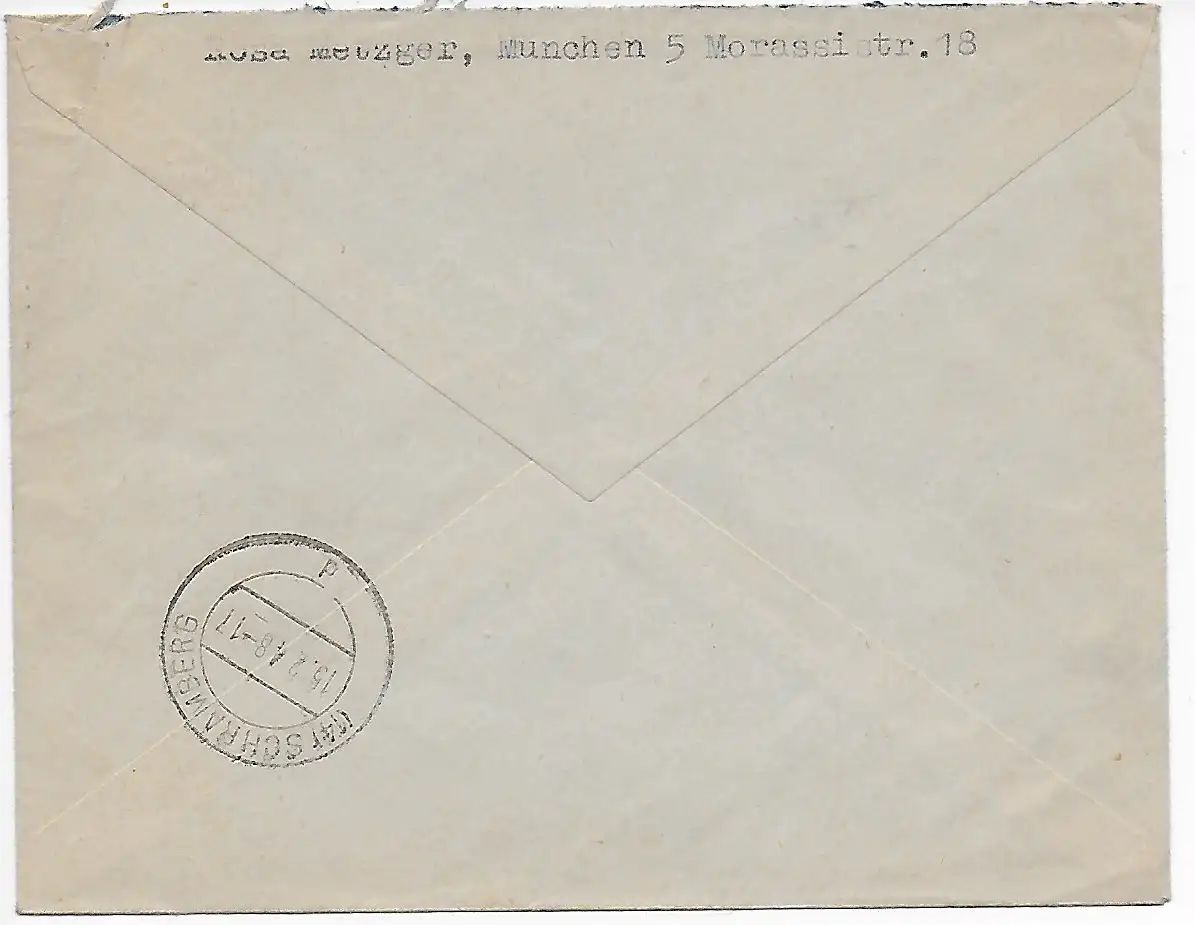 Eilboten München 1948 nach Schramberg, MiNr. 963II