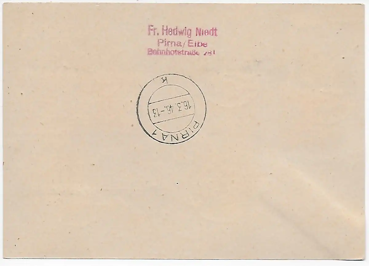 Carte postale Inscription 1946 Grosseresse