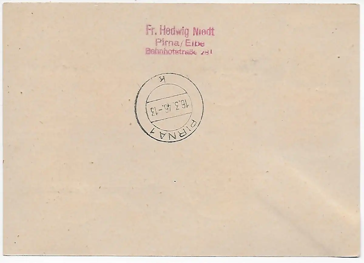 Postkarte Einschreiben 1946 Großräschen