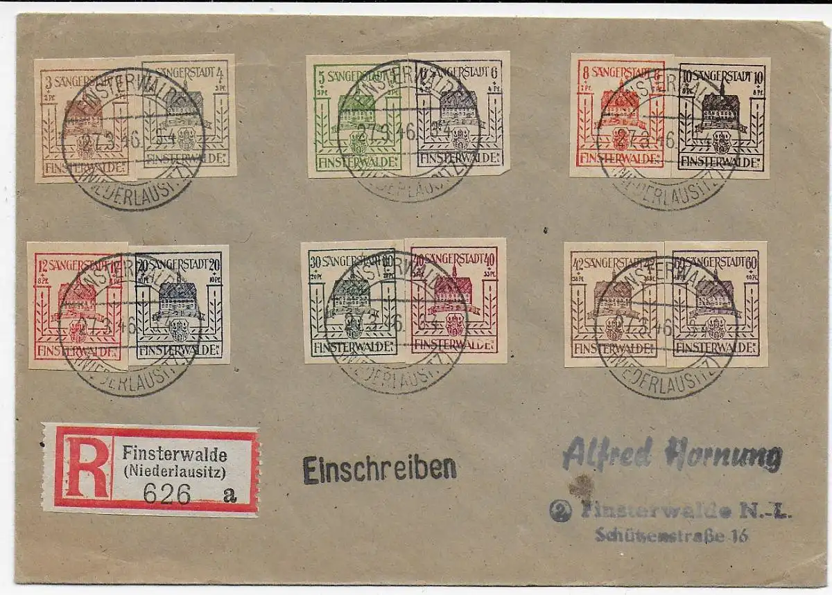 Finsterwalde Einschreiben 1946, Satzbrief