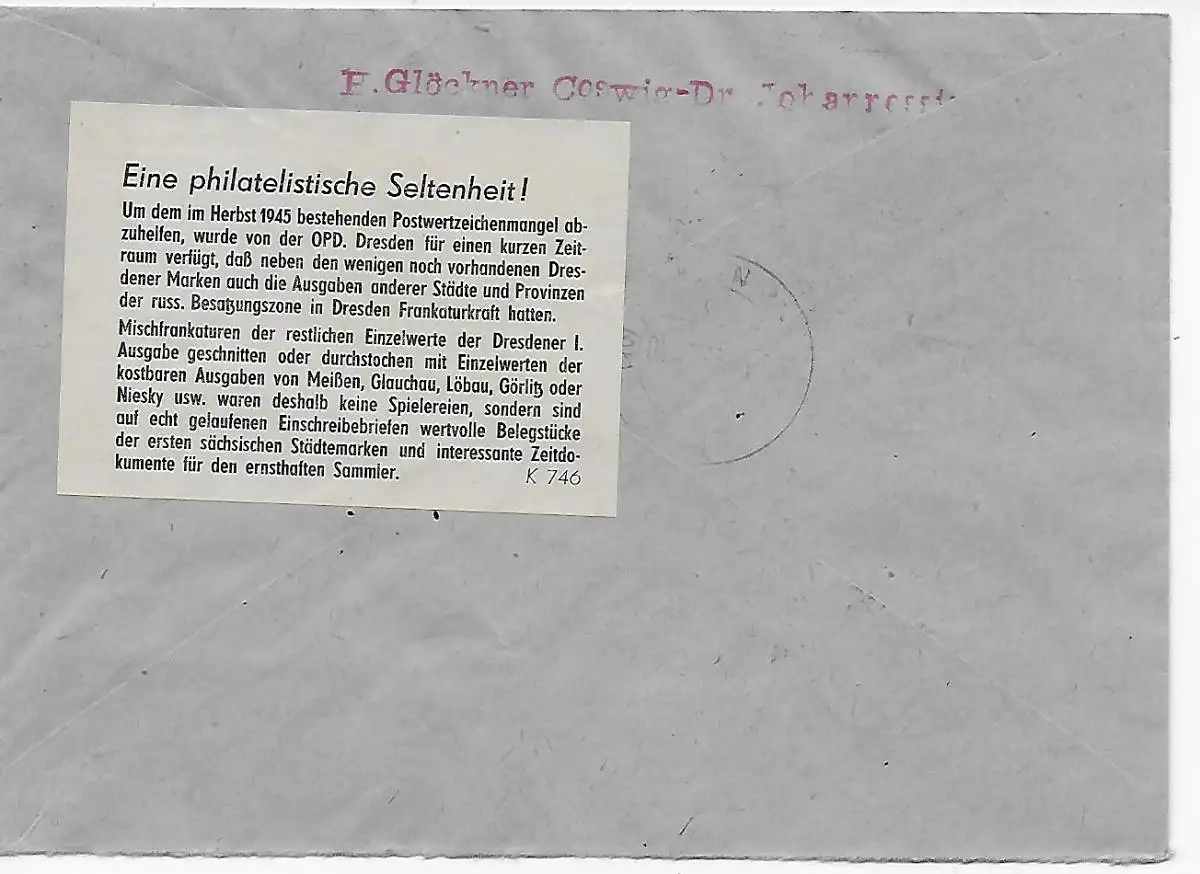 Coswig Inscription 1945.