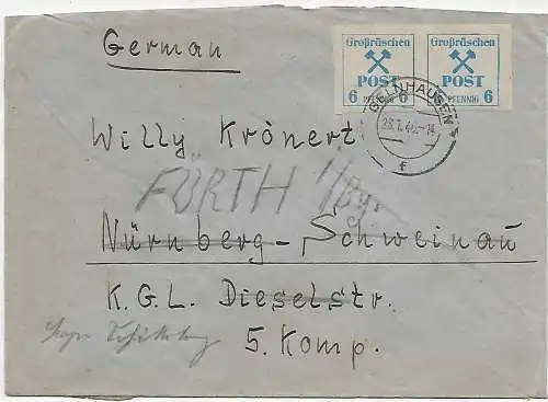 Grossräschen 1946 nach Nürnberg, Weiterleitung Fürth