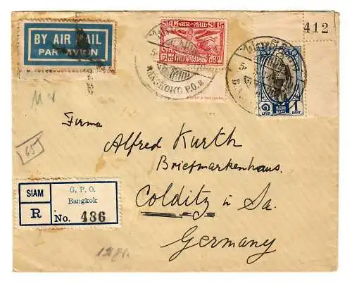 Lufpost Recommandation Bankok vers Colditz, 1934: Massage et Centre électrique