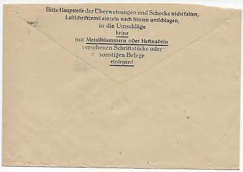 Lettre de chèques postaux Munich. ..