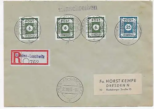 Dresde-Loschwitz 1945 - Lettre de Kempe