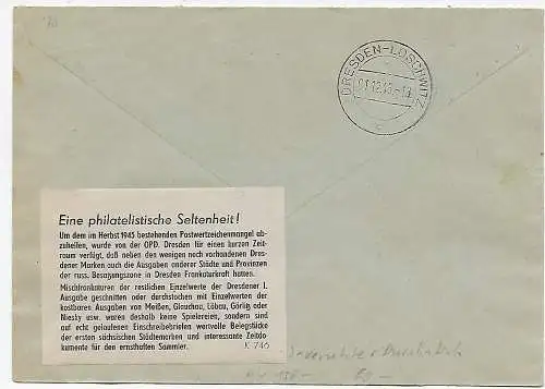 Dresden-Loschwitz 1945 - Kempe Brief