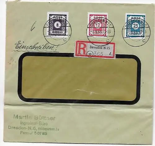 Dresden 1945, Einschreiben nach Borstendorf, BPP geprüft