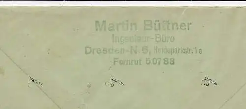 Dresde 1945, lettre recommandée pour Borstendorf, BPP examiné