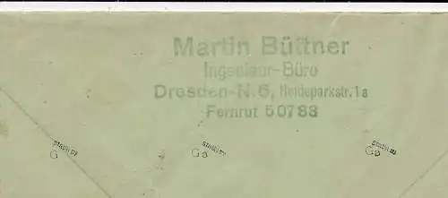 Dresden 1945, Einschreiben nach Borstendorf, BPP geprüft