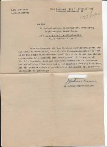 Eschweg 1945 nach Kassel, Überroller mit Zensur, Briefinhalt, Zensurausschnitt