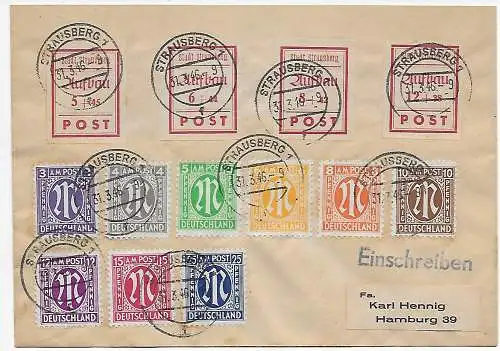Lokalpost: Einschreiben Straussberg 1946 nach Halle - Henning Brief