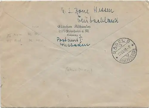 Inscrivez-vous Wiesbaden/Flörsheim 1948 - MiF - vers Bâle