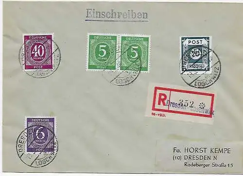 Lettre d'inscription de Dresde-Loschwitz 1945, Kempe