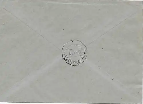 Lettre d'inscription de Francfort-Main à Kaiserslautern, 1949